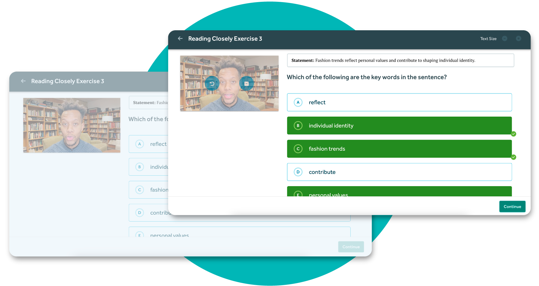 Computer ui of instant feedback on a Digitial SAT prep platform